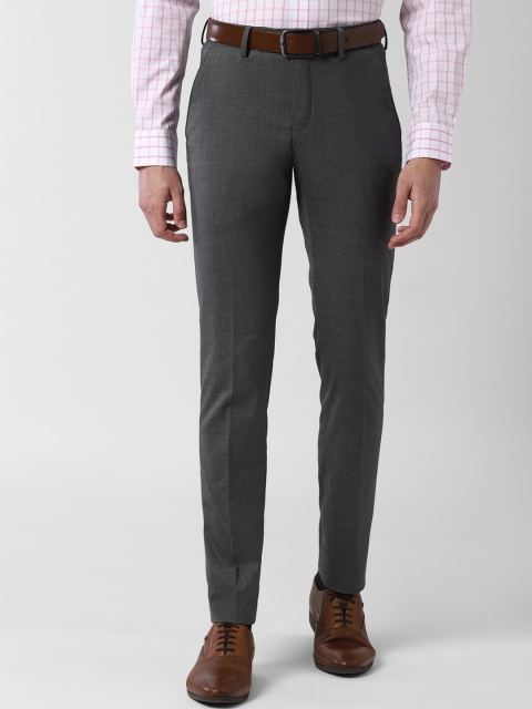 

Peter England Men Grey Slim Fit Solid Formal Trousers