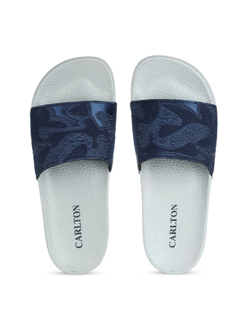 

Carlton London sports Women Navy Blue Self Design Sliders