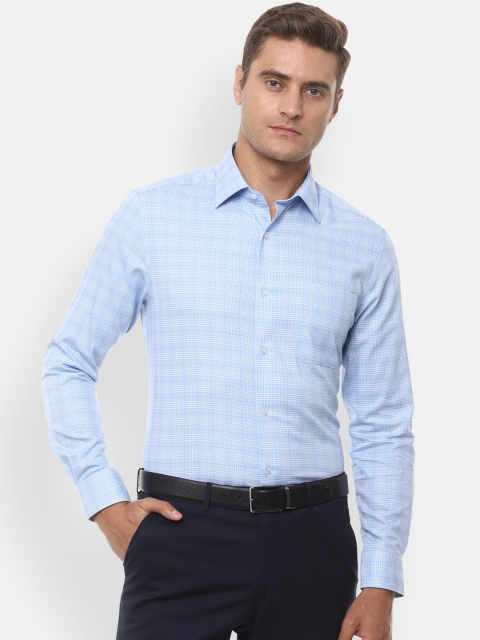 

Louis Philippe Men Blue Regular Fit Checked Formal Shirt