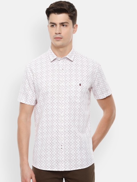 

Louis Philippe Sport Men White Slim Fit Printed Semiformal Shirt