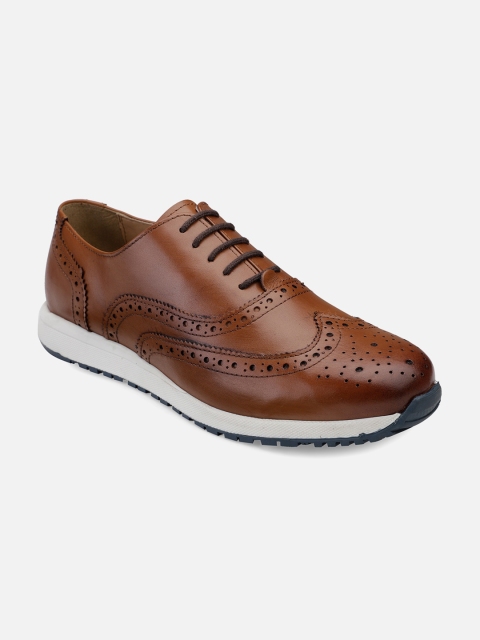 

HATS OFF ACCESSORIES Men Brown Perforations Leather Brogues
