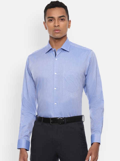 

Van Heusen Men Blue Regular Fit Self Design Casual Shirt