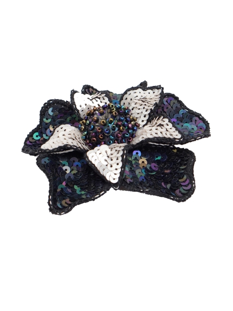 

Diwaah Women Set of 3 Multicoloured Embellished Flower-Shaped Brooches, Blue