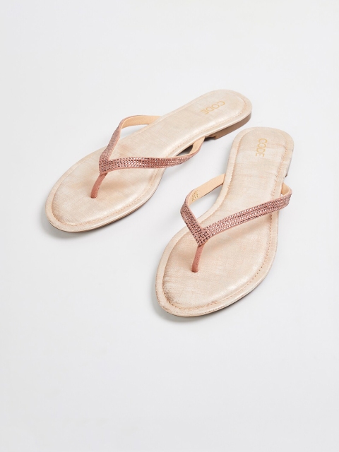 

CODE by Lifestyle Women Pink Solid T-Strap Flats