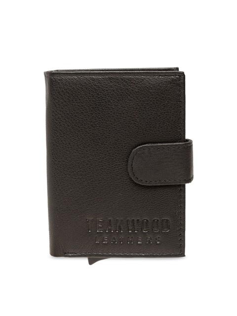 

Teakwood Leathers Unisex Black Solid Card Holder