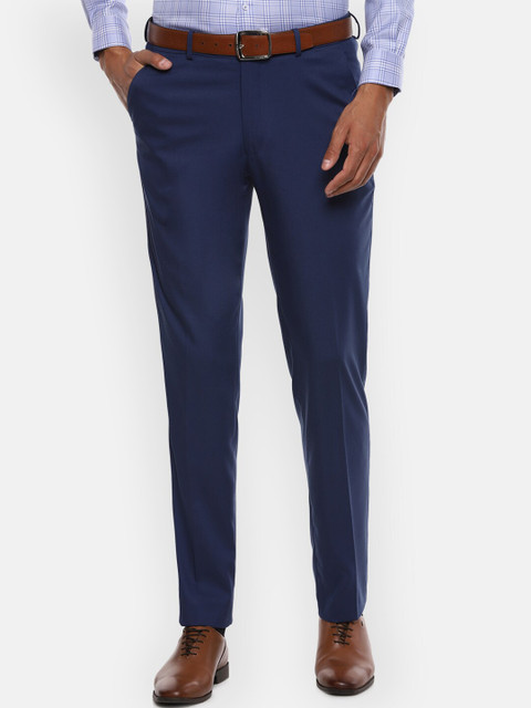 

Van Heusen Men Navy Blue Regular Fit Solid Formal Trousers