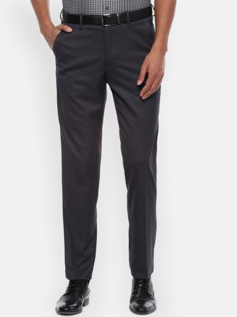 

Van Heusen Men Grey Regular Fit Solid Formal Trousers