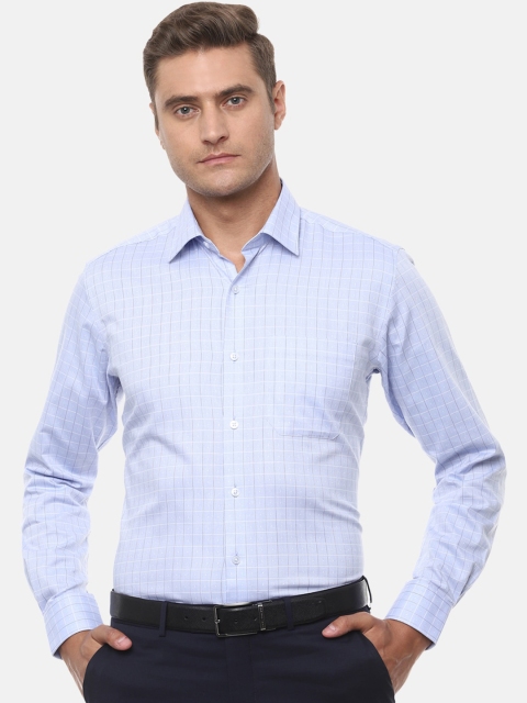 

Louis Philippe Men Blue Slim Fit Checked Casual Shirt