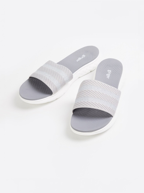 

Ginger by Lifestyle Women Grey Striped Sliders