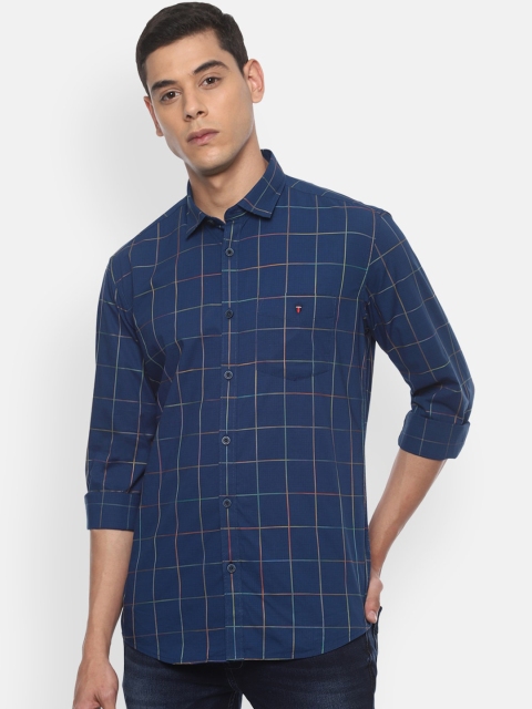 

Louis Philippe Sport Men Navy Blue Slim Fit Checked Casual Shirt