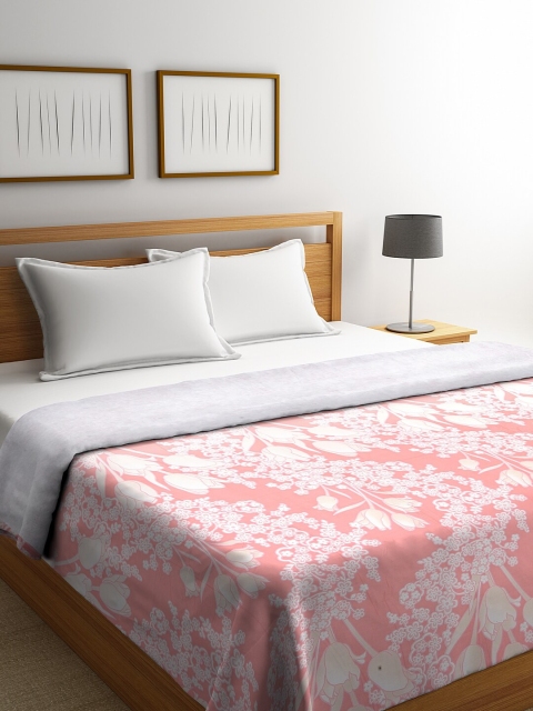 

NEUDIS Pink & White Floral Mild Winter 450 GSM Double Bed Comforter