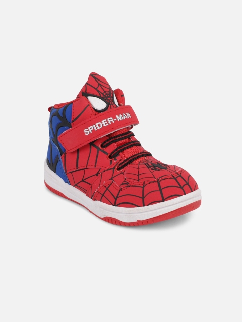 

Kids Ville Boys Red & Blue Navy Blue Spiderman Printed Mid-Top Sneakers