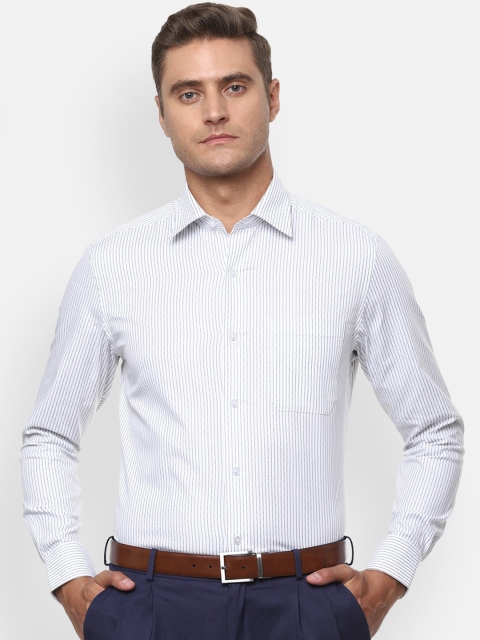 

Louis Philippe Men White Regular Fit Striped Casual Shirt