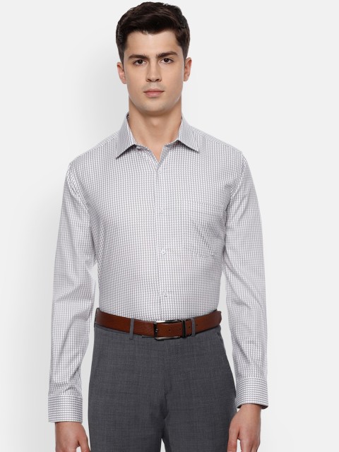 

Van Heusen Men Grey & White Regular Fit Printed Formal Shirt