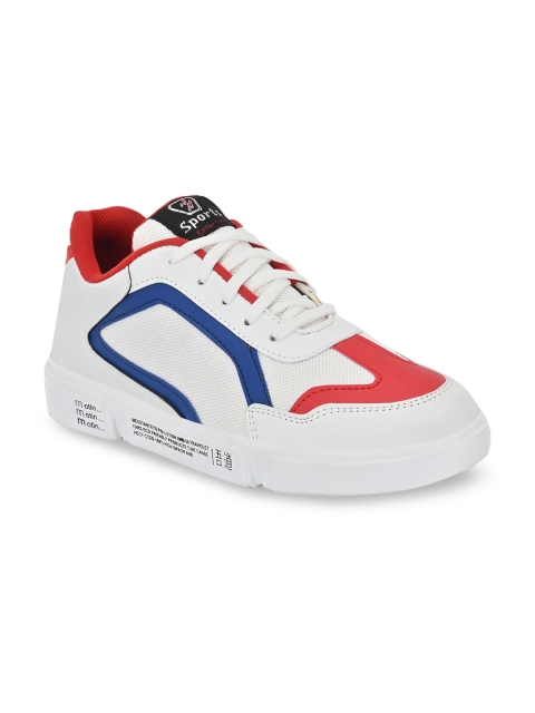 

Mr.wonker Men Blue Colourblocked Sneakers, White