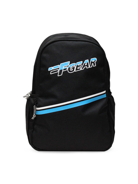 

F Gear Unisex Black & Blue Brand Logo Contrast Detail Backpack