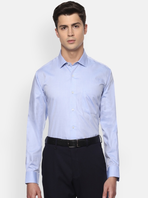 

Van Heusen Men Blue Regular Fit Printed Pure Cotton Formal Shirt