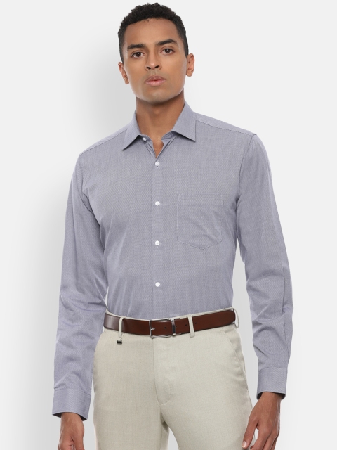 

Van Heusen Men Navy Blue Regular Fit Checked Casual Shirt