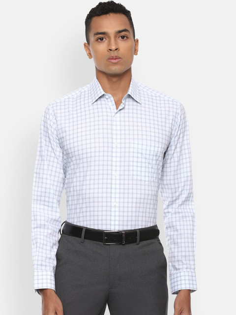 

Van Heusen Men White Regular Fit Checked Casual Shirt