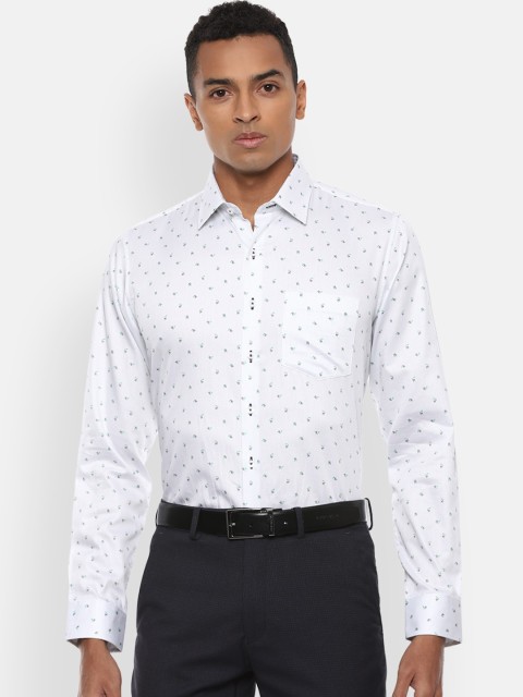 

Van Heusen Men White Slim Fit Printed Casual Shirt