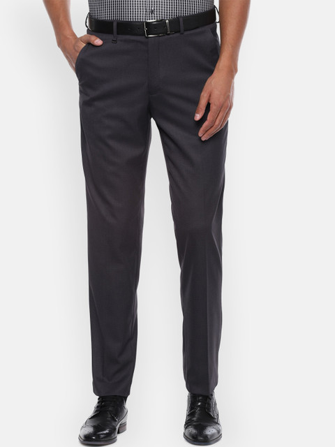 

Van Heusen Men Grey Regular Fit Solid Formal Trousers