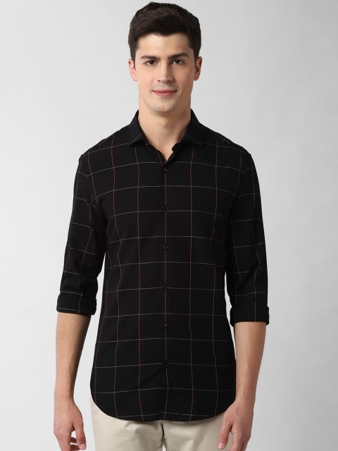 

Peter England Men Black Slim Fit Checked Casual Shirt