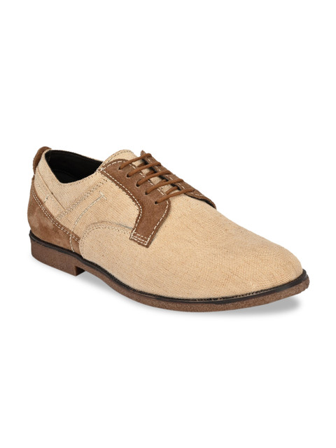 

CARLO ROMANO by Wasan Men Beige & Brown Leather Formal Shoe