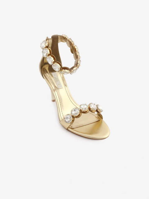 

LYN Women Gold-Toned Embellished Sandals