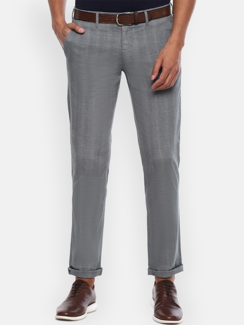 

Louis Philippe Sport Men Grey Slim Fit Checked Regular Trousers