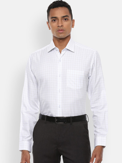 

Van Heusen Men White Regular Fit Checked Casual Shirt
