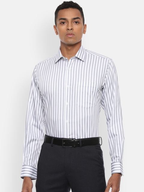 

Van Heusen Men White Regular Fit Striped Casual Shirt