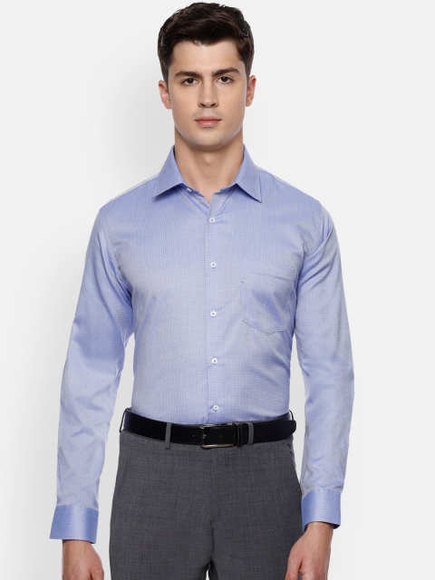 

Van Heusen Men Blue Slim Fit Self Design Casual Shirt