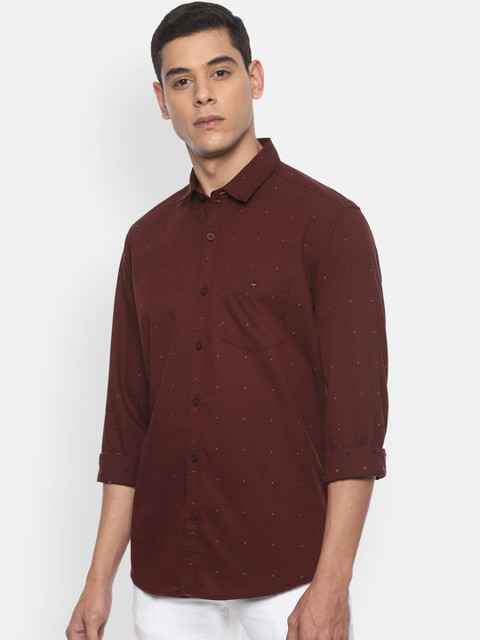 

Louis Philippe Sport Men Maroon Slim Fit Printed Casual Shirt