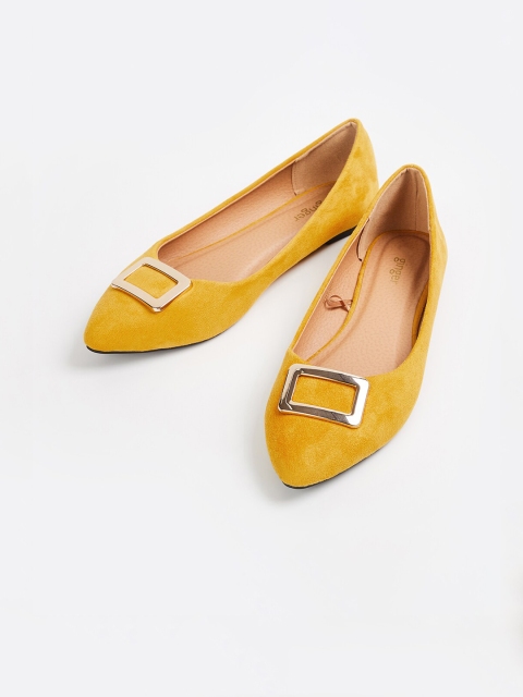 

Ginger by Lifestyle Women Mustard Solid PU Ballerinas
