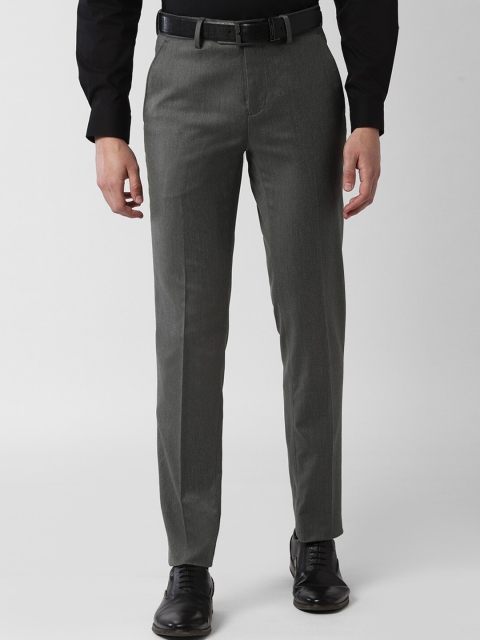 

Peter England Men Grey Slim Fit Solid Formal Trousers