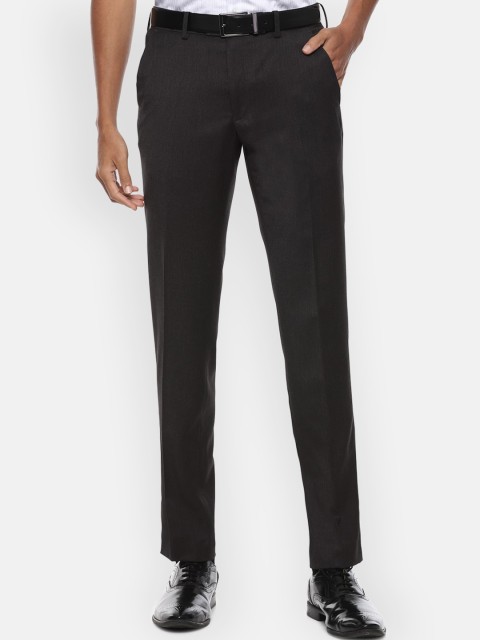 

Van Heusen Men Black Slim Fit Solid Formal Trousers