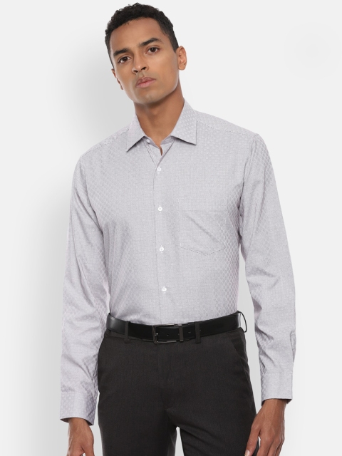 

Van Heusen Men White & Grey Regular Fit Printed Formal Shirt
