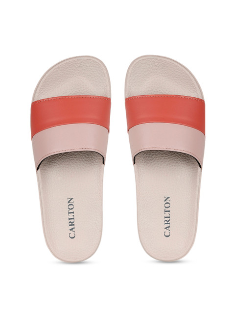 

Carlton London sports Women Pink & Orange Colourblocked Sliders