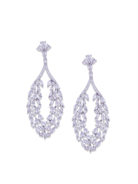 

shaze Silver-Toned Contemporary Handcrafted Drop Earrings