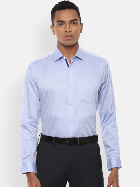 

Van Heusen Men Blue Regular Fit Self Design Casual Shirt