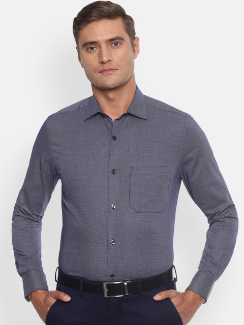 

Louis Philippe Men Navy Blue Regular Fit Self Design Casual Shirt
