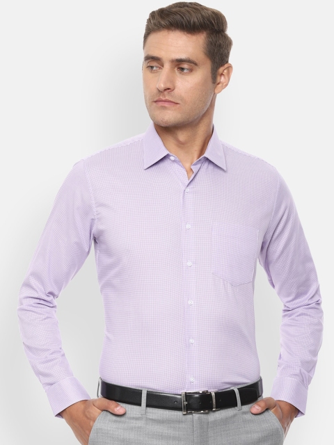 

Van Heusen Men Lavender & White Slim Fit Printed Formal Shirt