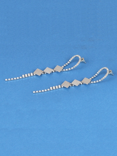 

Jewelz Silver-Toned Contemporary Drop Earrings
