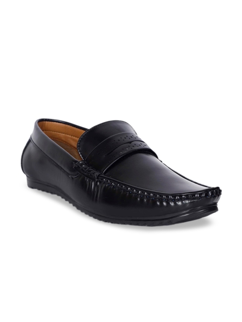 

Avaens Men Black Solid Penny Loafers