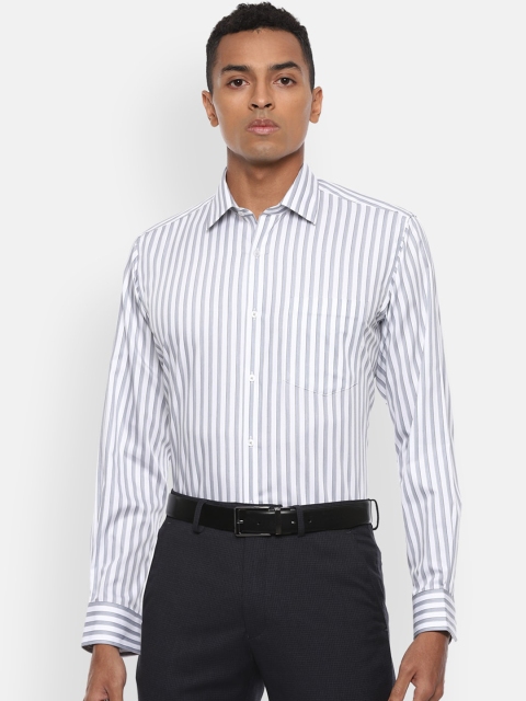 

Van Heusen Men White Regular Fit Striped Casual Shirt