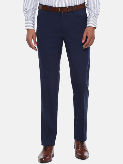 

Van Heusen Men Navy Blue Regular Fit Solid Formal Trousers