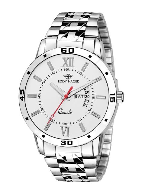 

EDDY HAGER Men White & Silver-Toned Analogue Watch Eddy hager 201 White