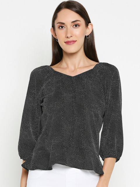 

Kraus Jeans Black Printed Regular Top