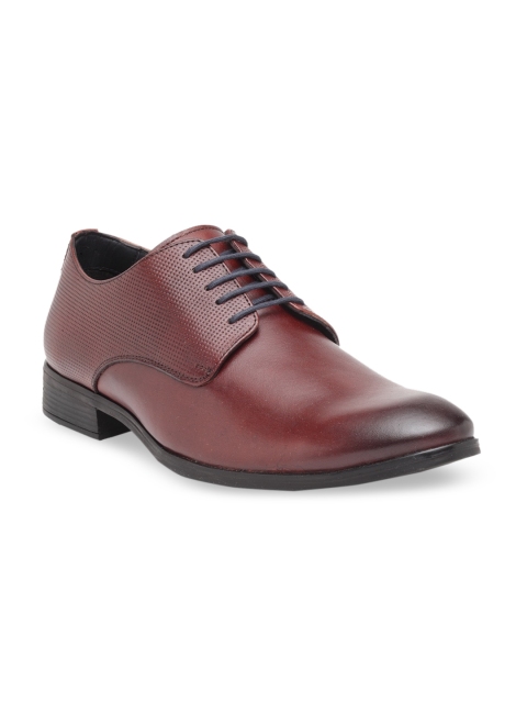 

Teakwood Leathers Men Brown Textured Genuine Leather Formal Derbys
