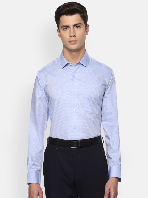 

Van Heusen Men Blue Regular Fit Self Design Casual Shirt